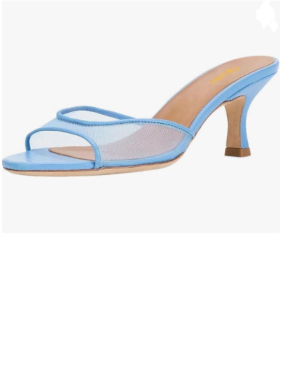 Pazzion Blue Open Toe Low Heel Mule Slip On Kitten Heel Mesh Sandals Casual Shoe